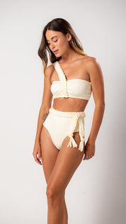 MACRAMÉ ONE-SHOULDER STRAPLESS BIKIN by FALESIA CARIOCA
