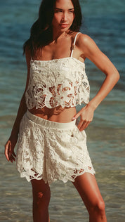 Jasmine Leaf  Shorts by Ola Azul