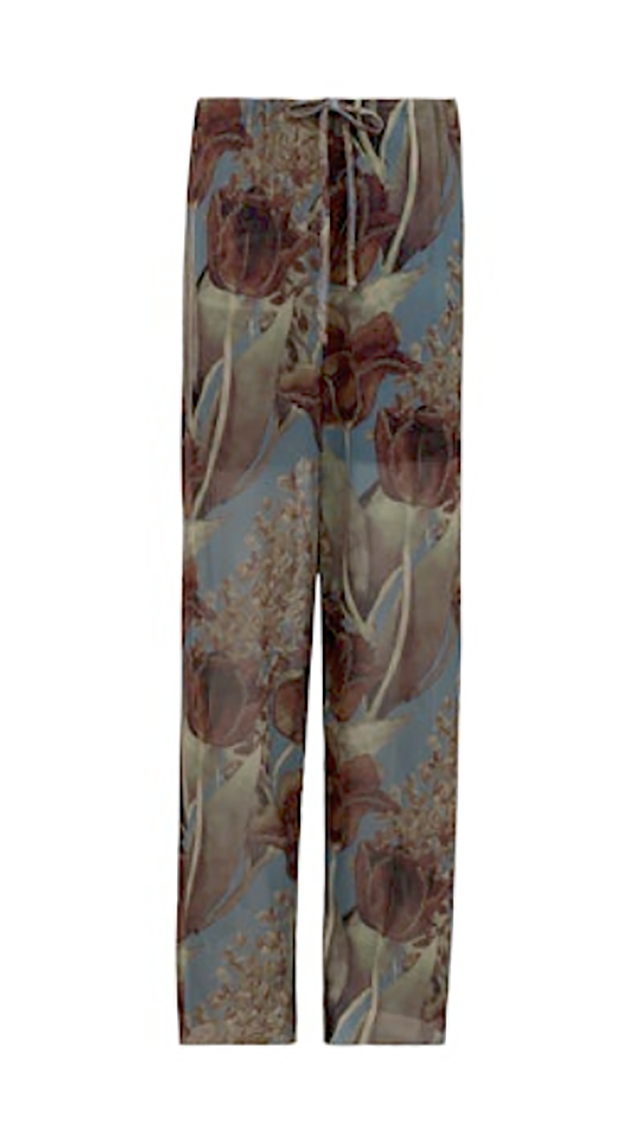 TULLE ROPE PANTS SKY LEAD PRINT by FALESIA CARIOCA